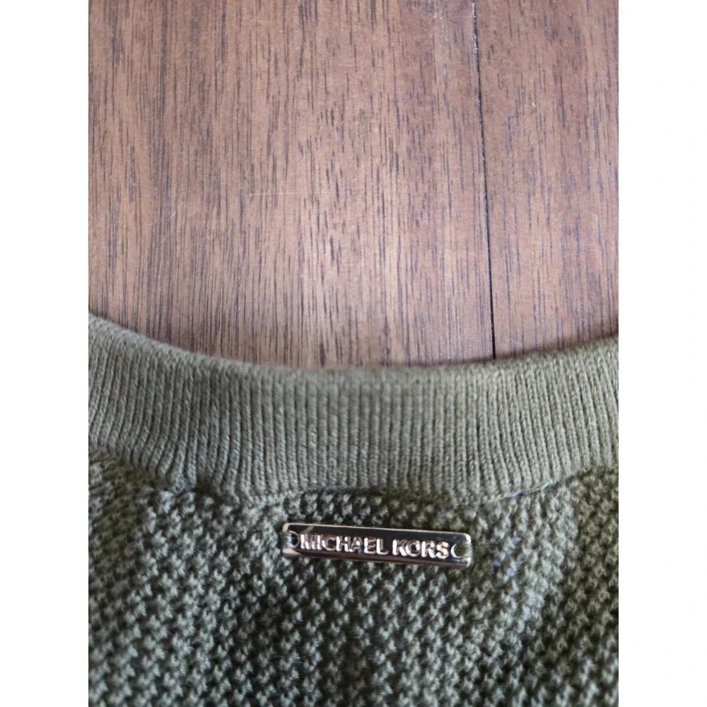 Michael Kors Olive Green Textured Knit Sweater – Size XL